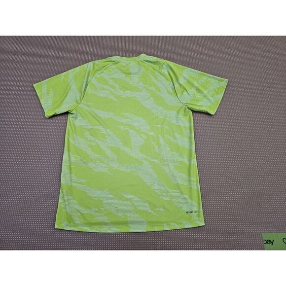 adidas Mens Shirt Medium Green Short Sleeve T-Shirt Logo Tee FreeLift Aeroready - Picture 12 of 14